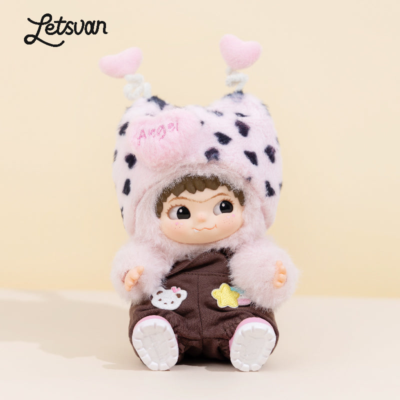 Letsvan Plush doll overalls in dark coffee color