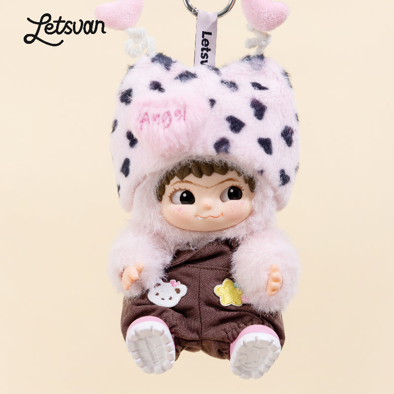 Letsvan Plush doll overalls in dark coffee color