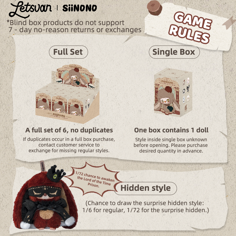 Letsvan SiiNONO Wantto Tellyou A Secret Series Figures Blind Box